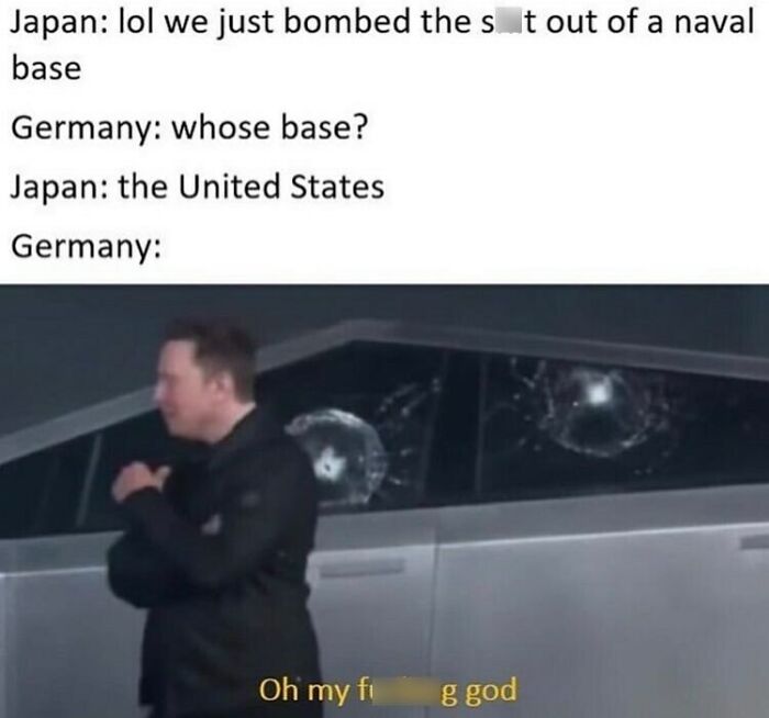 Hilarious historical meme with Germany's shocked reaction after Japan's naval announcement.