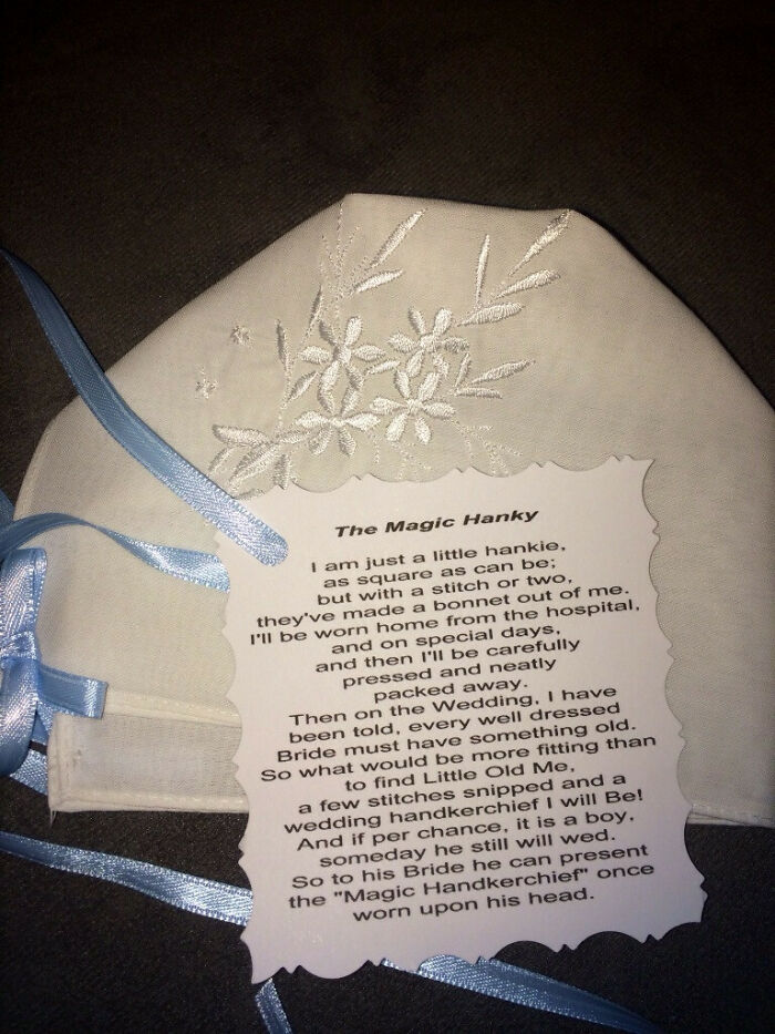 Embroidered handkerchief with poem, symbolizing love and tradition for amazing mothers-in-law.