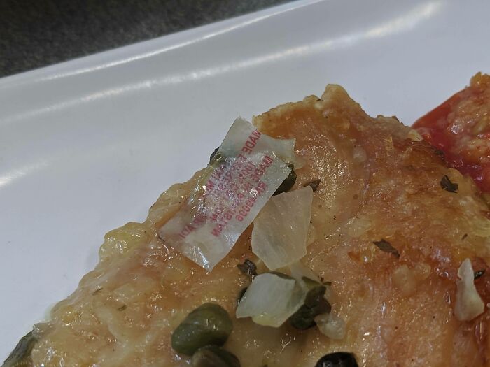 Found The Tag To A Mop In Chicken Served At My College's Cafeteria