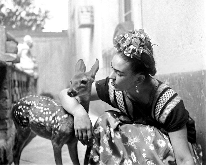 Frida Kahlo And Pet Deer, Granizo - 1940s