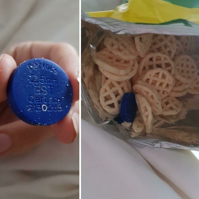 I Found This Blue Disc In A Packet Of Sour Cream Crisps. Its Has The Words "Ferrous 25mm Bst, Cert Number 213026b" On It