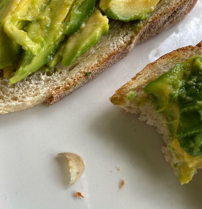 Shout Out To The Baker Missing Their Nail. Worst Part Is I Chewed On It Twice Thinking It Was A Clove Of Garlic Because It’s A Garlic And Rosemary Sourdough Before I Made The Horrific Realisation It Was A Fingernail