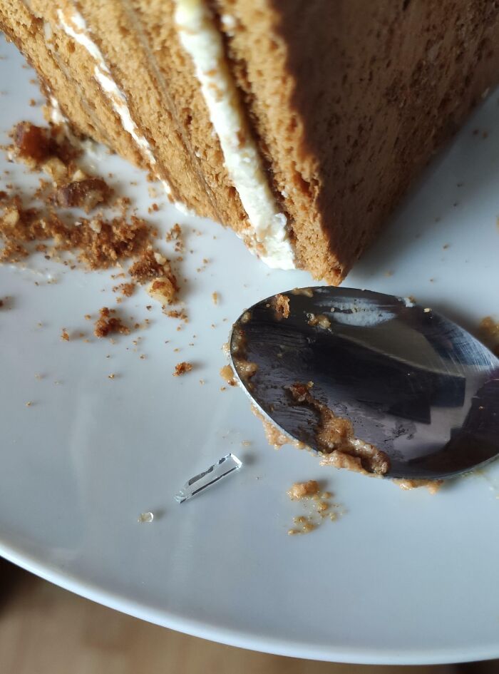 Found A Shard In A Bought Cake, I Bet That Could Have Got Very Bad If I Swallowed That