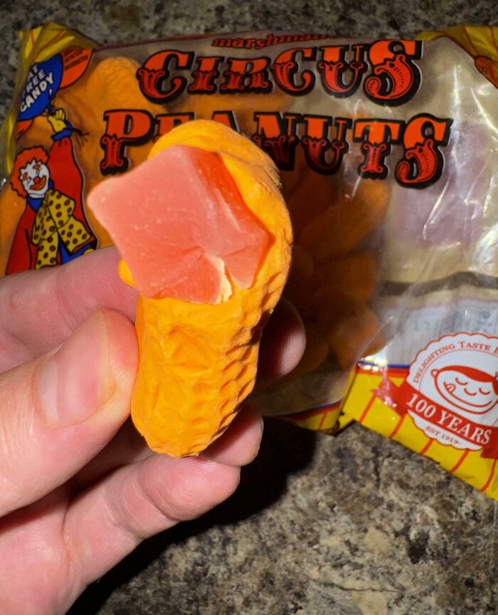 Found An Unknown Piece Of Red Square Candy Implanted In My Circus Peanut