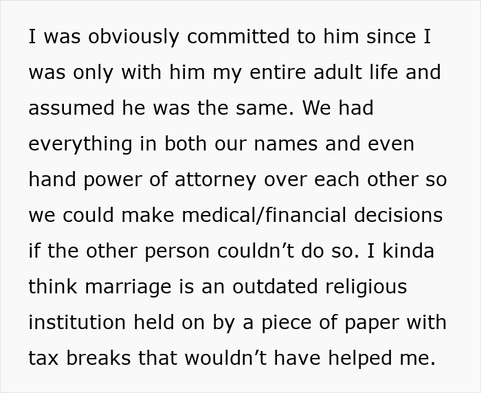 Text describing a woman's viewpoint on commitment and long relationships.