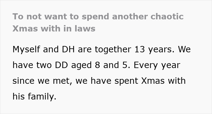 Woman Despises Idea Of Spending Another Xmas With Husband’s Toxic Family, Hubby Says Stay Home Woman Despises Idea Of Spending Another Xmas With Husband’s Toxic Family, Hubby Says Stay Home