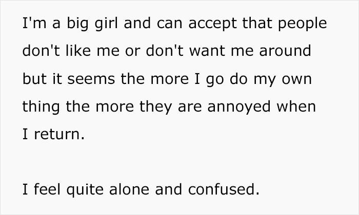 "I'm A Big Girl And Can Accept That People Don't Like Me": Woman Gets Ignored While On Trip "I'm A Big Girl And Can Accept That People Don't Like Me": Woman Gets Ignored While On Trip