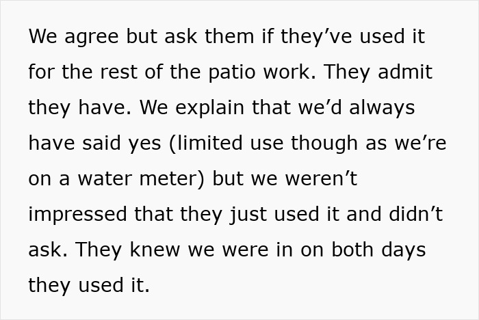 Guy Realizes Cunning Neighbors Are Letting Their Builders Use His Water, He Secretly Locks The Tap