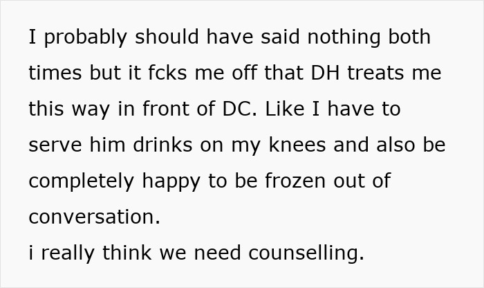 Wife&rsquo;s Had It Up To Here With Childish Hubby Treating Her Like A Servant, Ruining Fam Celebrations