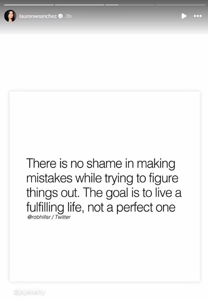 Jeff Bezos' Fianc&eacute;e Shares Cryptic Post About "Mistakes" Following Awkward Interview