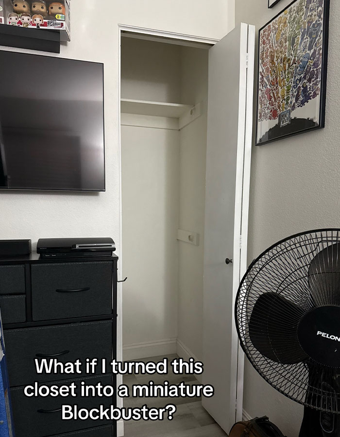 Man Creates Blockbuster VHS Store In His Tiny Bedroom Closet, Says "This Is Art"