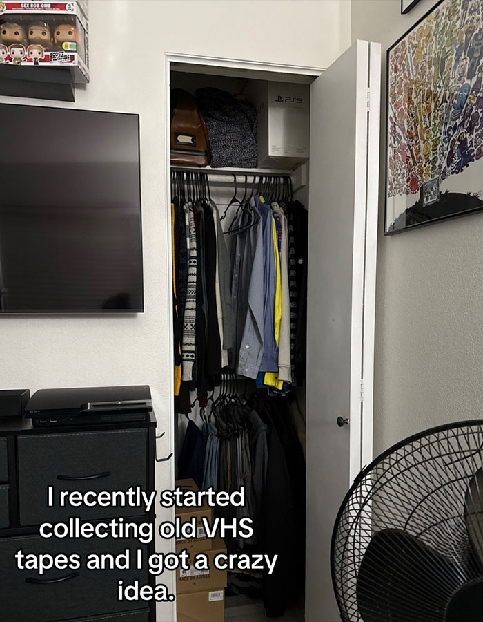Man Creates Blockbuster VHS Store In His Tiny Bedroom Closet, Says "This Is Art"