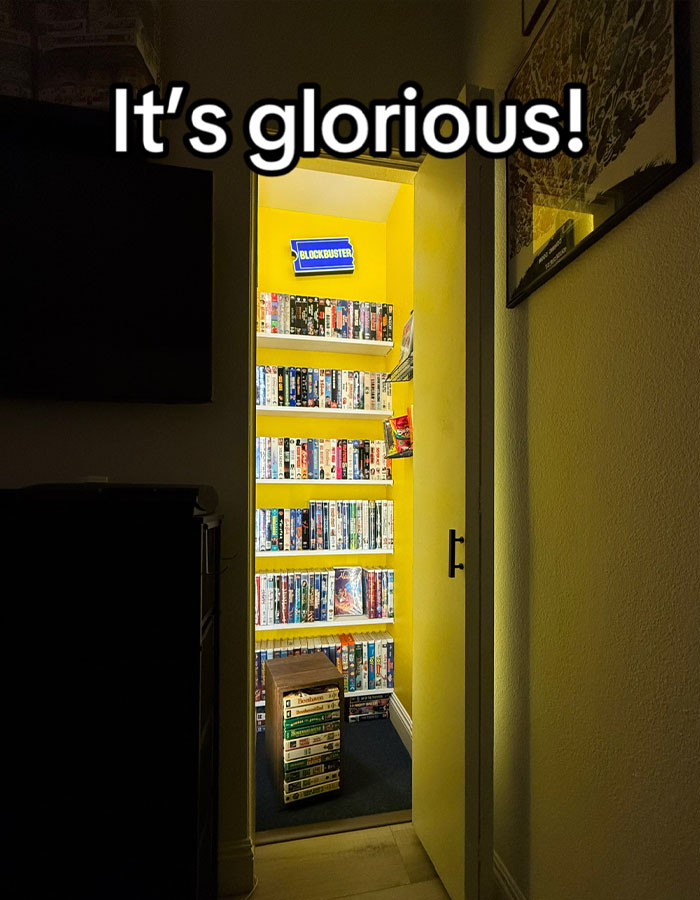 Man Creates Blockbuster VHS Store In His Tiny Bedroom Closet, Says "This Is Art"