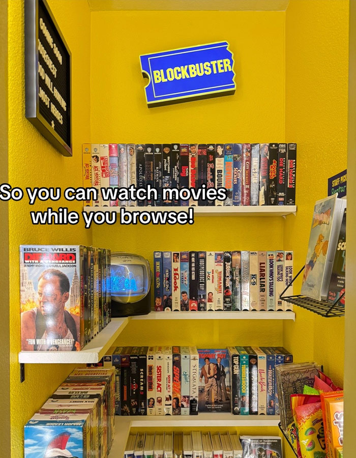Man Creates Blockbuster VHS Store In His Tiny Bedroom Closet, Says "This Is Art"