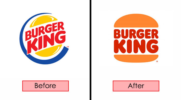 Burger King logo redesign: before and after comparison.