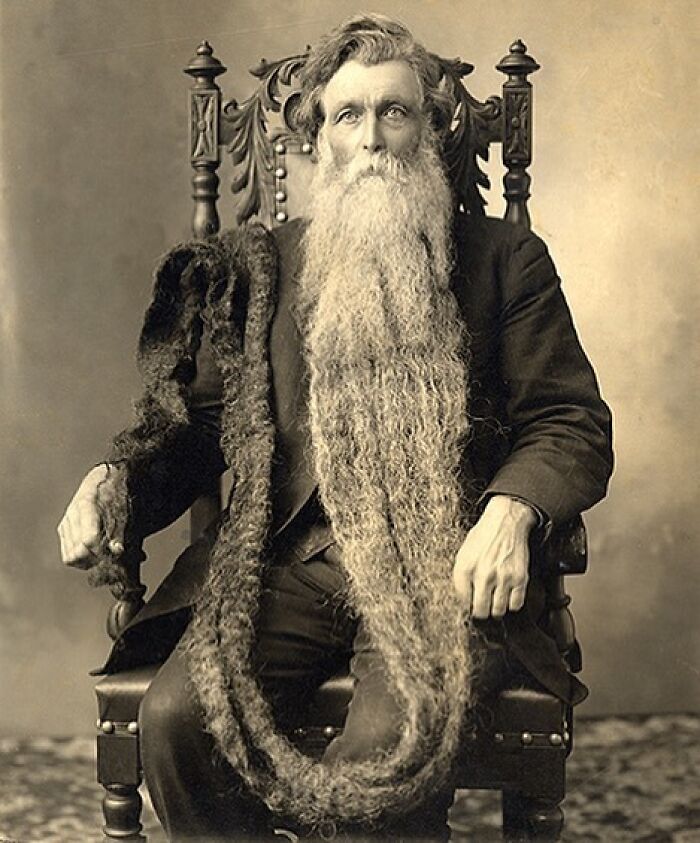 Hans Langseth, A Norwegian-American, Holds The Record For Longest Beard In History. His Beard Measured 17 Ft 6 In At The Time Of His Death In Wyndmere, North Dakota
