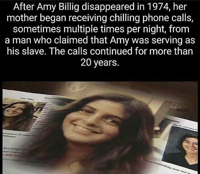 Creepy fact about Amy Billig's disappearance, highlighting chilling phone calls received by her family for over 20 years.