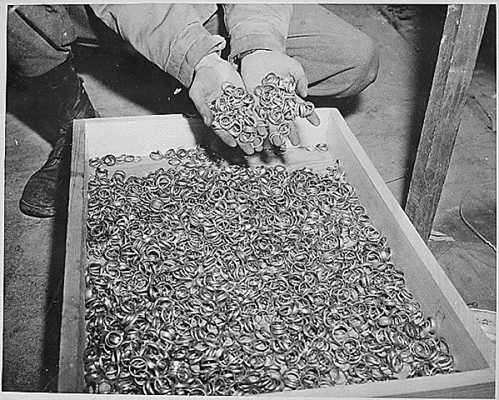 Wedding Rings Of Concentration Camp Victims. They Were Found Near Buchenwald By U.S. Army Soldiers In 1945