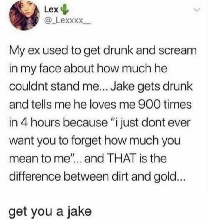 Meme comparing two drunk behaviors, highlighting relationship humor for those over 30.