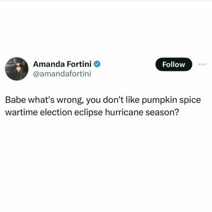 Funny meme about balancing chaos with humor, referencing pumpkin spice and an overwhelming season.