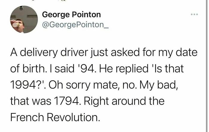 Text meme about a funny Ireland moment where a birth year mix-up involves 1794 and the French Revolution.