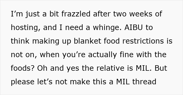 DIL Wastes 2 Weeks Slogging Over Cooking Based On MIL's Diet, MIL Actually Faked It All