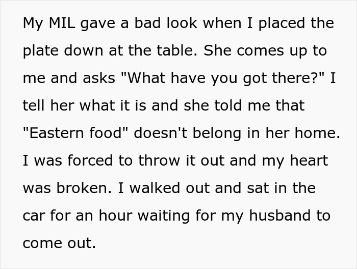 Homemade Chinese Food Makes MIL Lose It, Leaves DIL Crying In Her Car Whilst Family Dines Homemade Chinese Food Makes MIL Lose It, Leaves DIL Crying In Her Car Whilst Family Dines