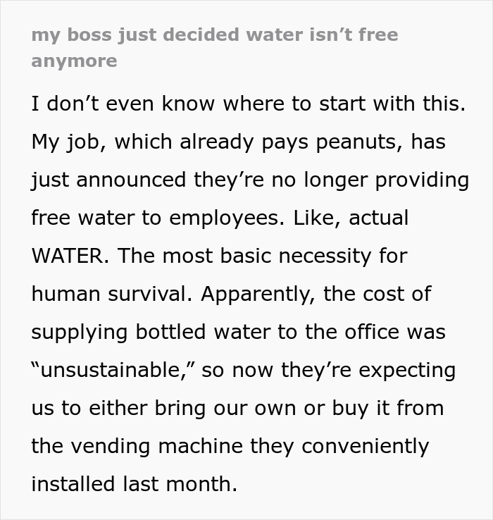 Boss Decides Warehouse Workers Don't Deserve Free Water Anymore, Flaunt Profits As Workers Suffer