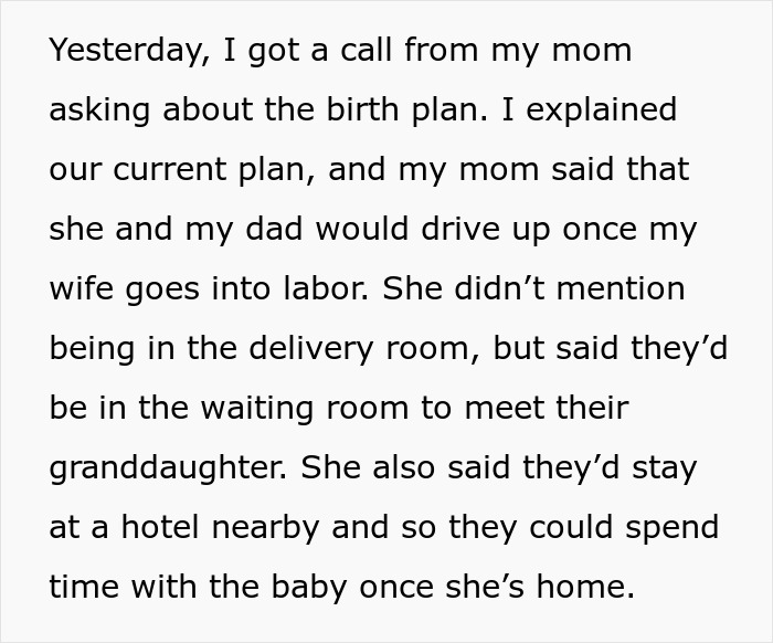 Text message discussing mother-in-law's reaction to woman's decision about meeting the baby.