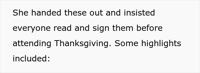 Thanksgiving rules sheet requiring signatures before attending the holiday celebration. Thanksgiving rules sheet requiring signatures before attending the holiday celebration.