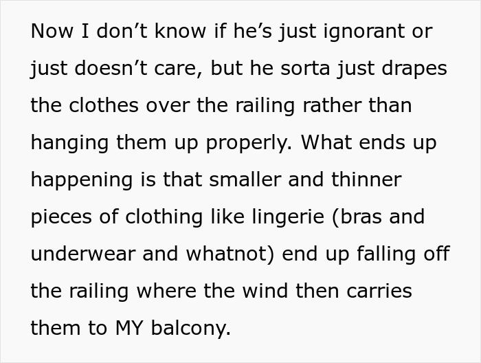Neighbor Always Returns Lady's Lingerie From His Balcony, Livid Husband Says It's Creepy