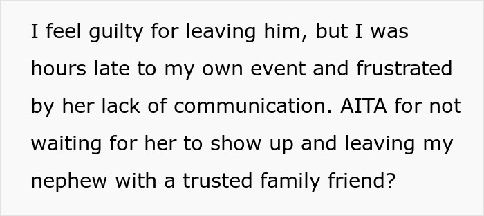 "Family Comes First": Guy Chooses To Go To Party Instead Of Waiting For Sister To Pick Up Her Son