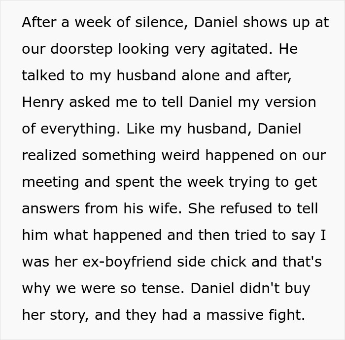 Text conversation reveals a situation involving cheating and a confrontation about a mistress's past.