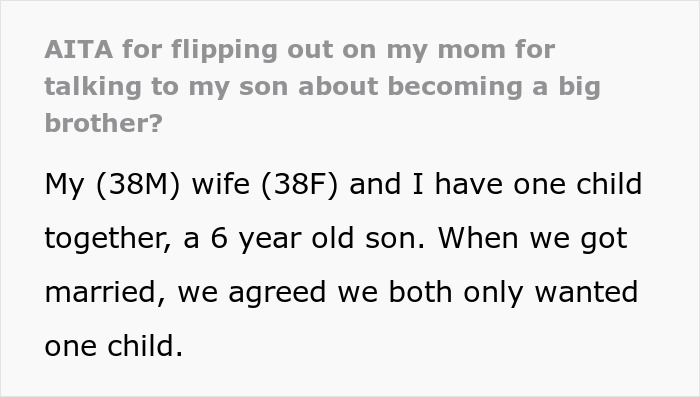 Dad Who Had Vasectomy Is Livid After His Mom Lies To Young Son That He Might Be A Big Brother