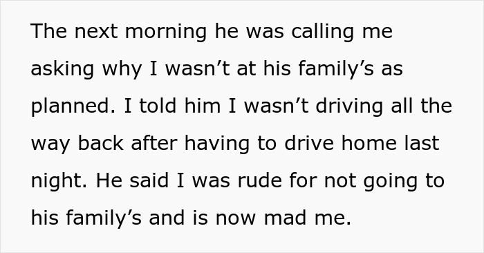 Text exchange about a woman leaving due to boyfriend's bed, resulting in a disagreement.