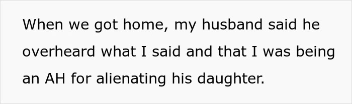 Text describing a husband's reaction to his wife's comment about excluding his daughter from a will. Text describing a husband's reaction to his wife's comment about excluding his daughter from a will.
