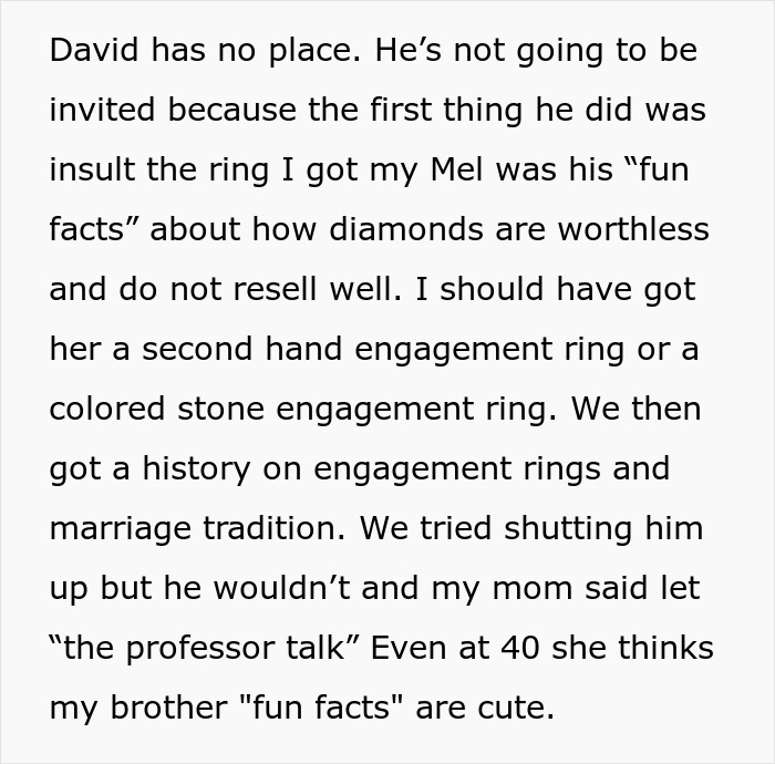 Brother Dominates Every Family Gathering With His ‘Fun Facts’, Gets Excluded From Wedding Brother Dominates Every Family Gathering With His ‘Fun Facts’, Gets Excluded From Wedding