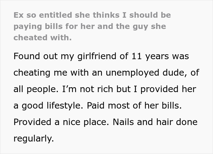 Text message displaying entitlement issue after cheating and rent disagreement. Text message displaying entitlement issue after cheating and rent disagreement.