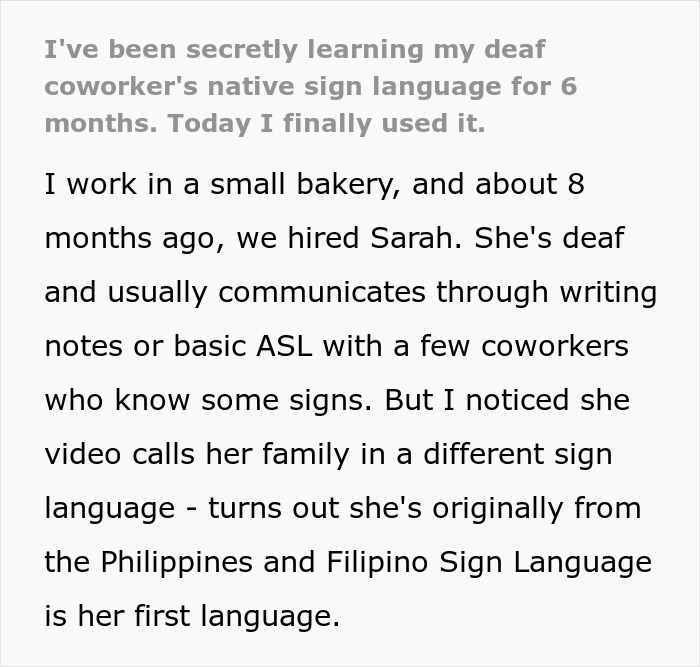 &ldquo;She Literally Dropped Her Bag&rdquo;: Coworker Reveals FSL Skills, Stuns Deaf Friend Into Tears