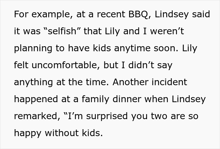 Text excerpt discussing family dinner drama over rudeness and honesty.
