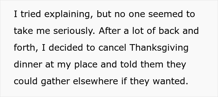 "I Went Too Far": Parent Cancels Thanksgiving After Family Refuses To Follow Simple Rule