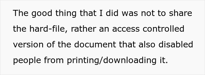 Text image discussing controlled document access, related to recruiter regretting ghosting candidate after multiple rounds.