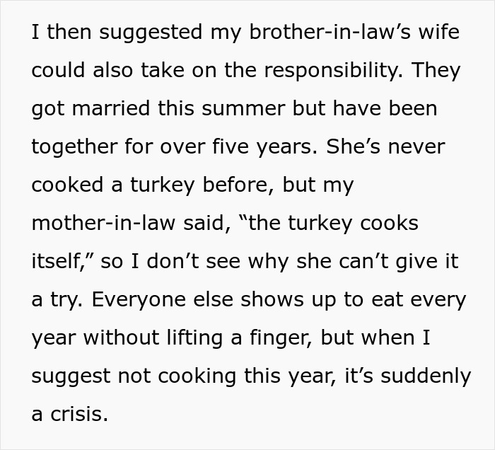 Burned-Out Woman Asks For Advice After Refusing To Cook Thanksgiving Lunch After 15 Years