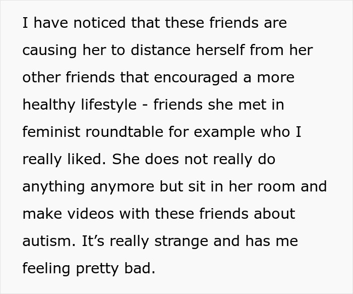 Parent Seeks Advice After Calling Out Daughter In Front Of Her Friends That She Doesn't Have Autism Parent Seeks Advice After Calling Out Daughter In Front Of Her Friends That She Doesn't Have Autism