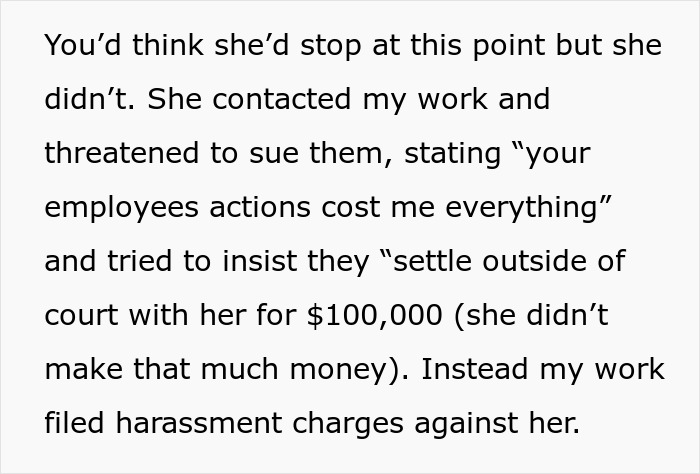 Text message about a woman contacting work and threatening legal action relating to entitlement issues after cheating. Text message about a woman contacting work and threatening legal action relating to entitlement issues after cheating.