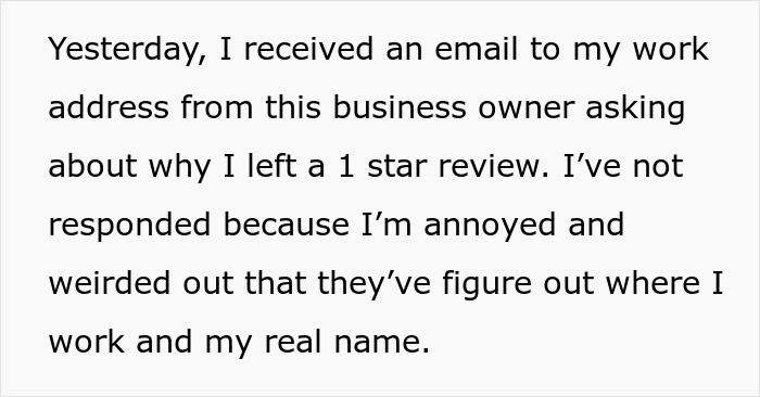 Business Owner Has Questions For Person After They Leave Anonymous 1-Star Review