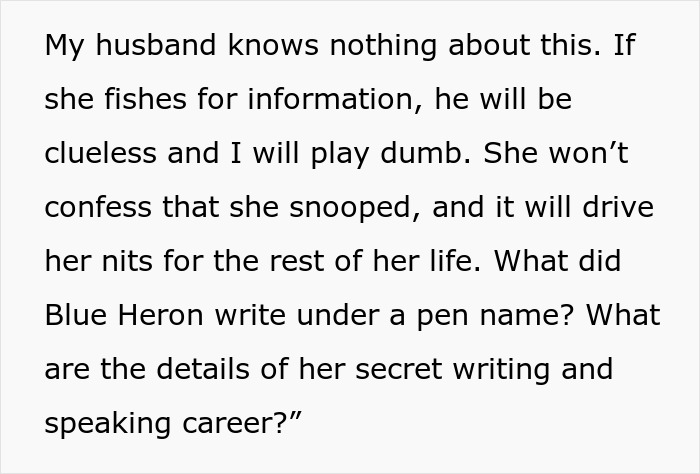 Text about suspicion of MIL snooping, discussing secret writing career details.