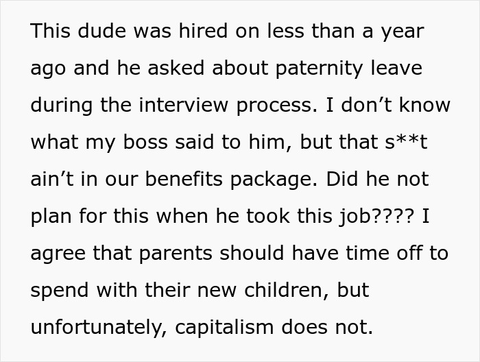 Man Furious At Childfree Coworker For Ruining His Paternity Leave, Gets A Reality Check Man Furious At Childfree Coworker For Ruining His Paternity Leave, Gets A Reality Check