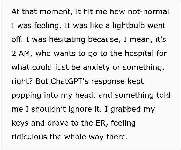Person Vents About Their Symptoms To ChatGPT On A Whim, Ends Up Avoiding A Heart Attack Person Vents About Their Symptoms To ChatGPT On A Whim, Ends Up Avoiding A Heart Attack