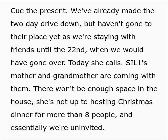 Lady Feels Devastated As MIL Kicks Her And Spouse Out Of Christmas Party In Favor Of Other Relatives Lady Feels Devastated As MIL Kicks Her And Spouse Out Of Christmas Party In Favor Of Other Relatives